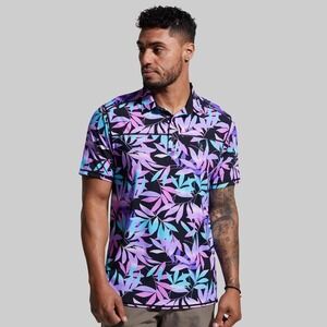 NWT Born Primitive‎ Regular Men's Tek Polo Ombre Palm Multicolor Sz Small